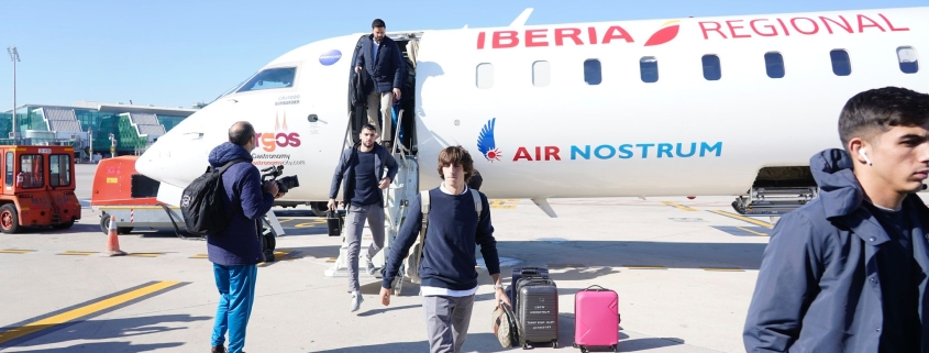 Llegada del Sevilla FC al Aeropuerto del Prat