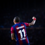 Raphinha marca el gol número 600 del FC Barcelona en la Liga de Campeones