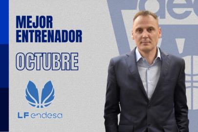 Roberto Iñiguez Mejor Entrenador del Mes Octubre - Trofeo AEEB LF Endesa