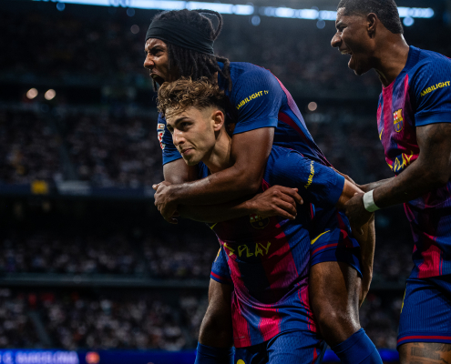 label.aria.barcelonabadge Fermín, cuatro goles en una semana El centrocampista del FC Barcelona vuelve a marcar en el Bernabéu y se suma a su hat-trick ante el primer equipo del Olympiacos label.aria.clock Hace 1 hora