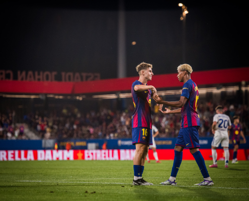 label.aria.barcelonabadge Gracias a asistencia--white Lamine Yamal y Fermín vuelven al Barça-Girona Los dos jugadores se han recuperado de sus lesiones y están convocados para el primer derbi catalán de la temporada Primer equipo label.aria.clock Hace 1 hora
