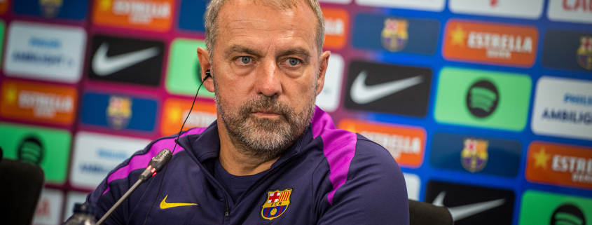 label.aria.barcelonabadge Hansi Flick: "Tenemos que luchar" El técnico del FC Barcelona analiza las perspectivas de su equipo afectado por las lesiones en el derbi del sábado contra el primer equipo del Girona label.aria.clock hace 16 min