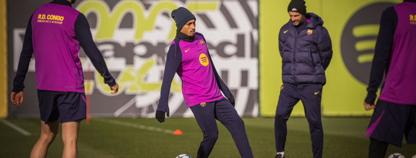 label.aria.barcelonabadge Sesión de recuperación Jugadores entrenando tras la victoria en el estadio de La Cartuja, pensando en el partido del Eintracht Frankfurt en el primer equipo de la Liga de Campeones label.aria.clock Hace 47 Mins