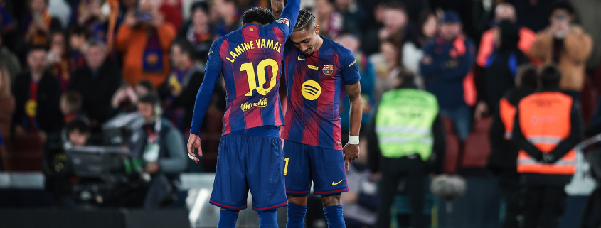 label.aria.barcelonabadge El Barça iguala un récord de 82 años El equipo de Hansi Flick marca al menos un gol en cada partido de LaLiga disputado en 2025 para igualar al equipo de 1943 entrenado por Joan Josep Nogués Primer equipo label.aria.clock 23 dic 25