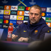 label.aria.barcelonabadge Hansi Flick: "El objetivo son 16 puntos" El seleccionador alemán opina que una victoria contra el Slavia Praga es vital para mantener las esperanzas de terminar entre los ocho primeros en el primer equipo de la Liga de Campeones label.aria.clock Hace 1 hora
