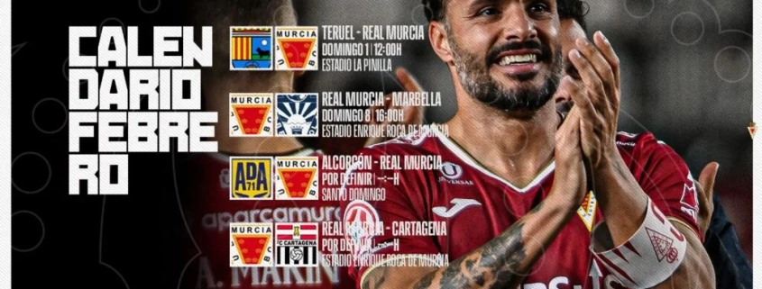 El Real Murcia afronta un exigente mes de febrero