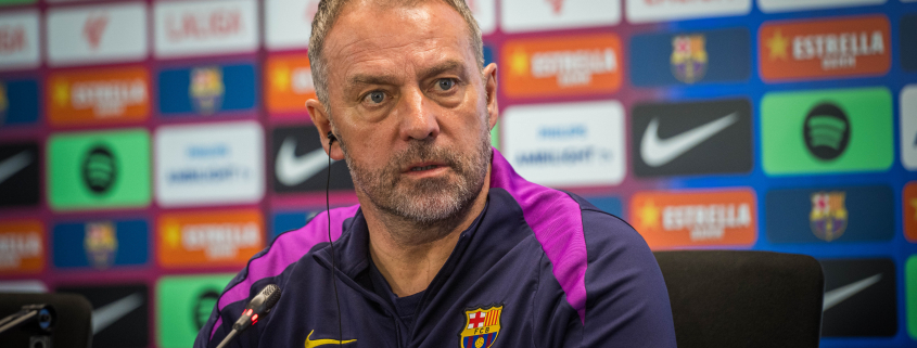 label.aria.barcelonabadge Flick: 'Hay que seguir trabajando para ganar' El técnico del FC Barcelona analiza el partido del sábado ante el Villarreal, así como el sorteo de la Champions League Primer equipo label.aria.clock hace 1 hora