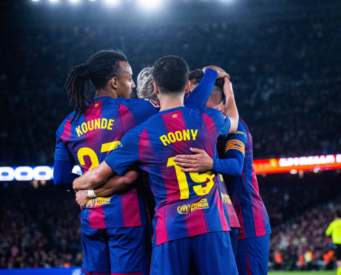 Escudo del FC Barcelona Barça - Celta 1-0: Un paso más El penalti de Lamine Yamal divide a los equipos y la ventaja de nueve puntos en la cima de la clasificación se mantiene intacta a falta de seis jornadas Primer Equipo Fecha publicada hace 2 horas