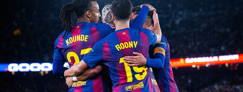 Escudo del FC Barcelona Barça - Celta 1-0: Un paso más El penalti de Lamine Yamal divide a los equipos y la ventaja de nueve puntos en la cima de la clasificación se mantiene intacta a falta de seis jornadas Primer Equipo Fecha publicada hace 2 horas