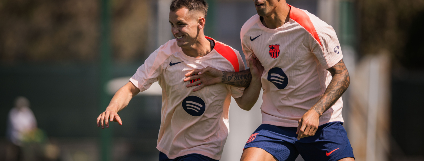 Escudo del FC Barcelona Recuperación tras la victoria La mañana siguiente de derrotar al Celta por 1-0, la plantilla (incluido Cancelo) vuelve a los entrenamientos Primer Equipo Fecha de publicación Hace 26 Minutos