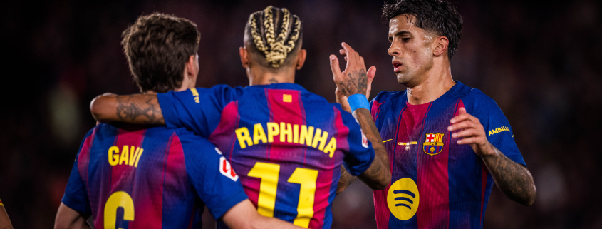 Escudo del FC Barcelona 19 de 19 en casa El equipo de Hansi Flick se lleva la victoria ante el Betis y registra un lleno en casa por primera vez en 66 años Primer Equipo Fecha de publicación Hace 3 horas