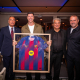 Escudo del FC Barcelona Cena de celebración del primer equipo Plantilla, cuerpo técnico y Junta Directiva compartieron una velada previa al último partido de la temporada contra el primer equipo del Valencia Fecha de publicación Hace 1 hora