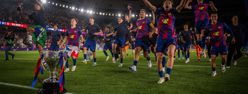 Escudo del FC Barcelona Cuatro de los últimos cinco títulos conseguidos ante el Real Madrid El equipo de Hansi Flick ha convertido en una costumbre ganar trofeos ante sus grandes rivales Primer Equipo Fecha de publicación Hace 1 hora