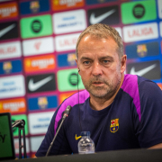 Escudo del FC Barcelona 'Queremos ganar el último partido' El técnico azulgrana hace balance de la temporada y desea al equipo femenino lo mejor en la final de la Champions Primer Equipo Fecha publicada hace 1 hora