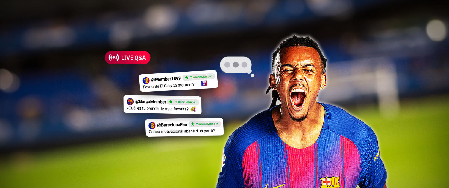 Escudo del club FC Barcelona Jules Kounde responde a tus preguntas Los miembros de la comunidad Barça YouTube pueden enviar sus preguntas a través del chat para interactuar en tiempo real con el defensa francés Primer equipo Fecha de publicación Hace 5 minutos