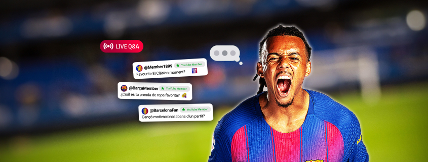 Escudo del club FC Barcelona Jules Kounde responde a tus preguntas Los miembros de la comunidad Barça YouTube pueden enviar sus preguntas a través del chat para interactuar en tiempo real con el defensa francés Primer equipo Fecha de publicación Hace 5 minutos