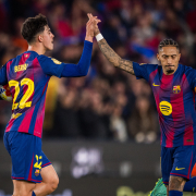 Escudo del club FC Barcelona Presentado por asistencia--blanco Bernal y Raphinha en la plantilla para el primer equipo Osasuna-Barça Fecha de publicación Hace 52 minutos