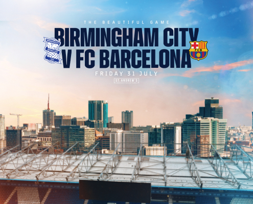 Escudo del club FC Barcelona El Barça 2026/27 comenzará en Birmingham El primer amistoso de la próxima pretemporada tendrá lugar en St. Andrew's @ Knighthead Park contra el histórico Birmingham City el viernes 31 de julio a las 19.45 hora local (20.45 h CEST) Primer equipo Fecha de publicación Hace 22 Minutos