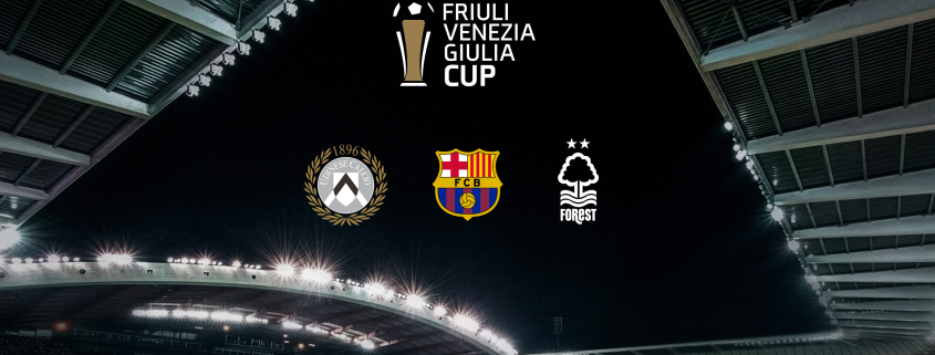 Insignia del club del FC Barcelona Internacional a tres bandas en Udine El FC Barcelona participará por primera vez en la Copa Friuli Venezia Giulia junto con el Udinese y el Nottingham Forest el 8 de agosto en el Bluenergy Stadium Primer equipo Fecha de publicación Hace 52 minutos